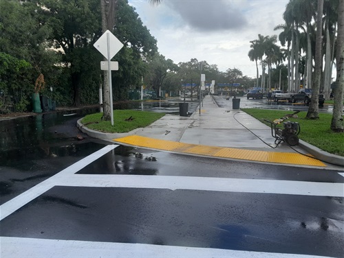 New parking lot pavement markings at Antonio Maceo Park