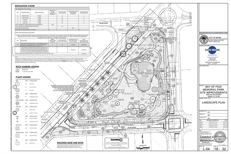 Bay of Pigs Memorial Park Plans and Layout Sheet