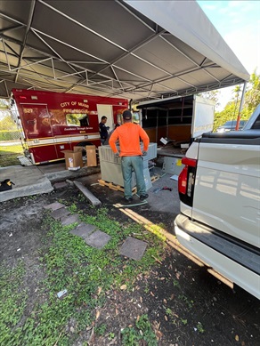 Photo of the old Fire Station 7 HVAC being removed