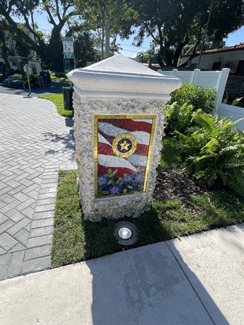 Gold Star Family Memorial Park Mosaic Art at the entrance of the park