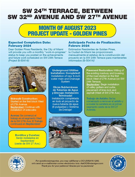 Golden Pines Monthly Status Update Flyer August 2023 Page 2