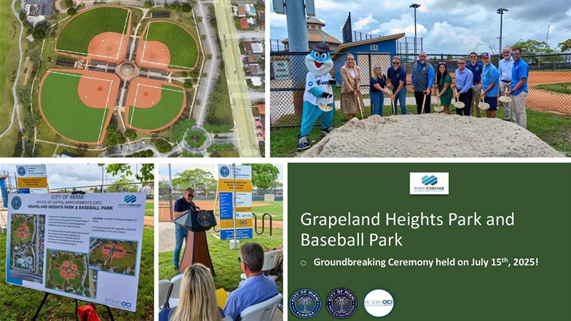 Grapeland Heights Park Baseball Park Groundbreaking General Jose Francisco Morazan Quesada Park Renovations Ribbon Cutting Ceremony Photo Collage