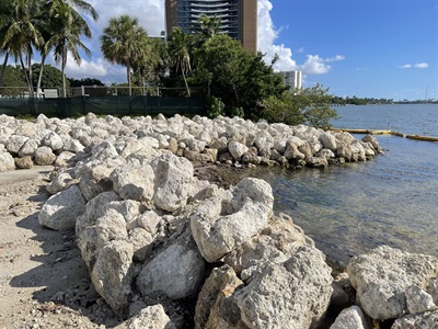 Legion Park Seawall & Boat Ramp Rip-Rap rock seashore stabilization