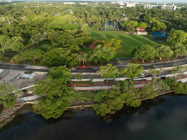 Morningside Shoreline Aerial View of the shoreline work in progress for August 2025 - 3