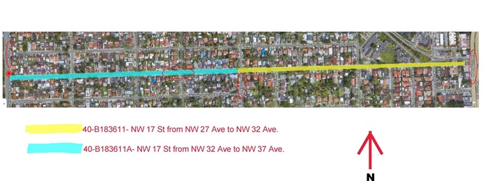 NW 17 Street Roadway Improvements Project Boundaries Map