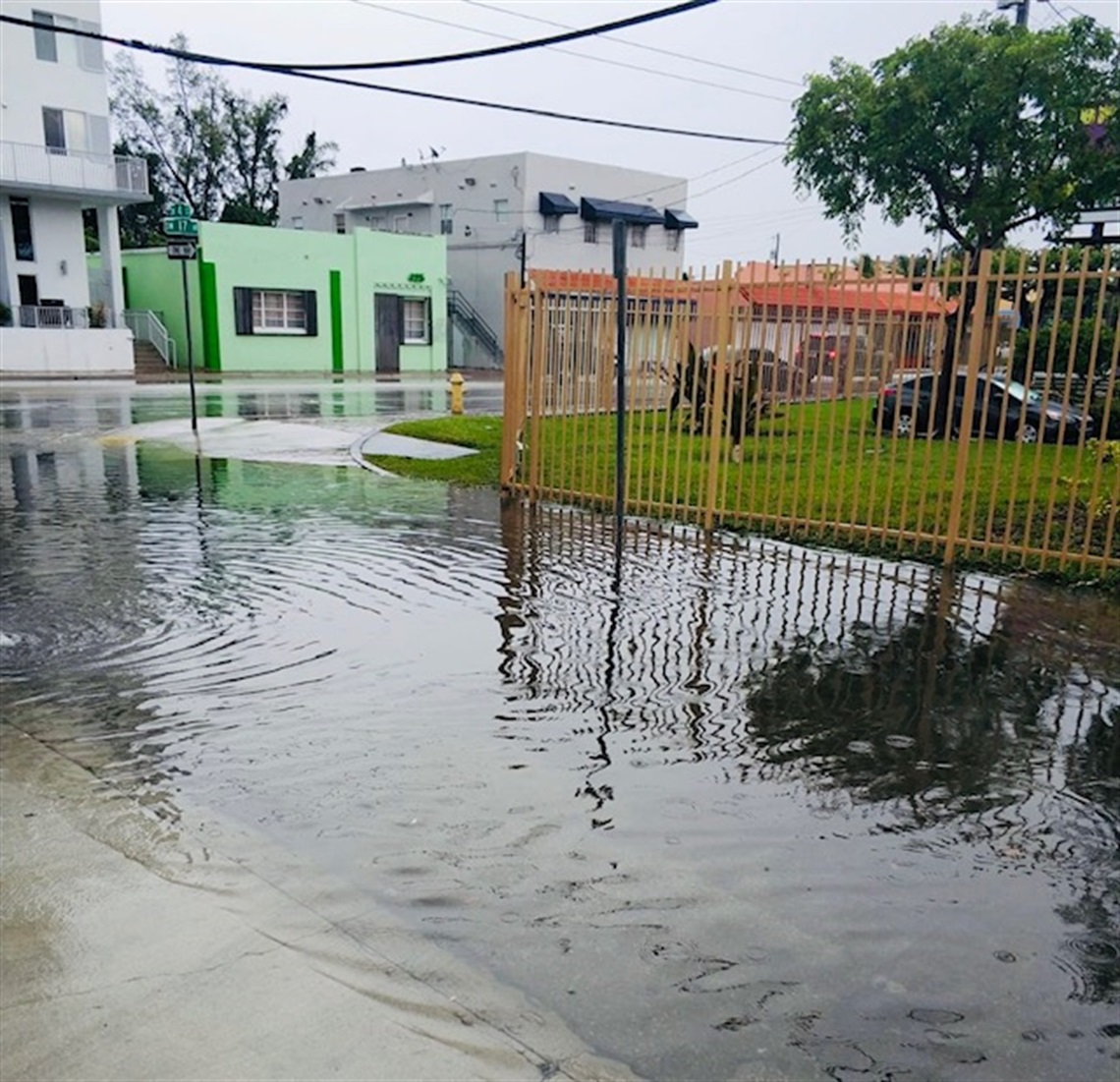 Photo of street flooded with water