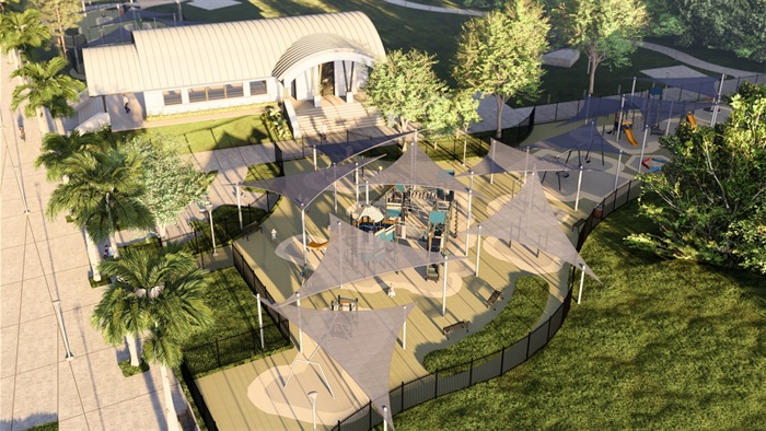 Conceptual Rendering of an ariel view of the New Park in Little Havana