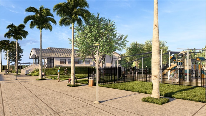 Conceptual Rendering of the front of the New Park in Little Havana