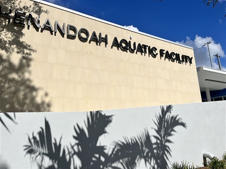 New Shenandoah Aquatic Facility Sign on Building 