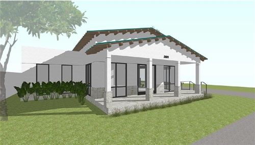 A rendering of the new Woodside Park Community Building 1