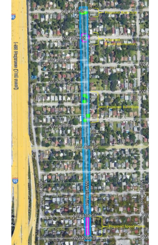 5th Avenue Traffic Calming Devices Map 2025
