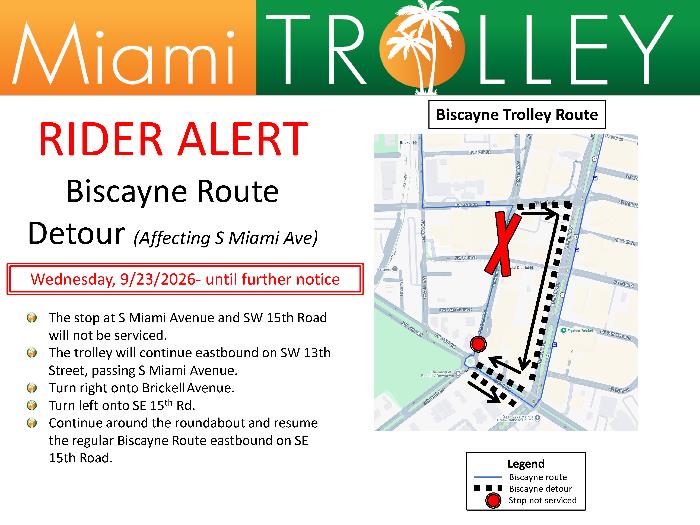 9/23 Detour map for Biscayne