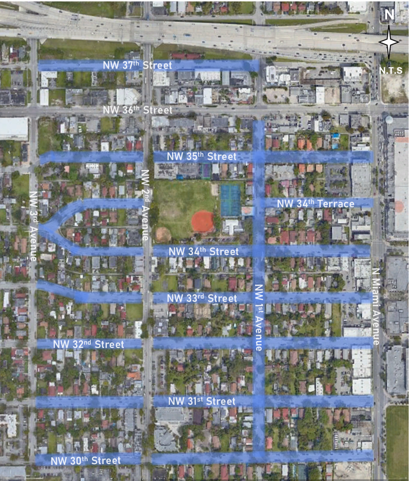 Map illustrating the project boundaries of 40-B233817