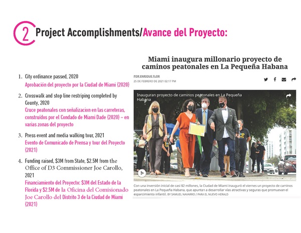Little Havana Pedestrian Priority Zone - Phase I Presentation (project accomplishments)