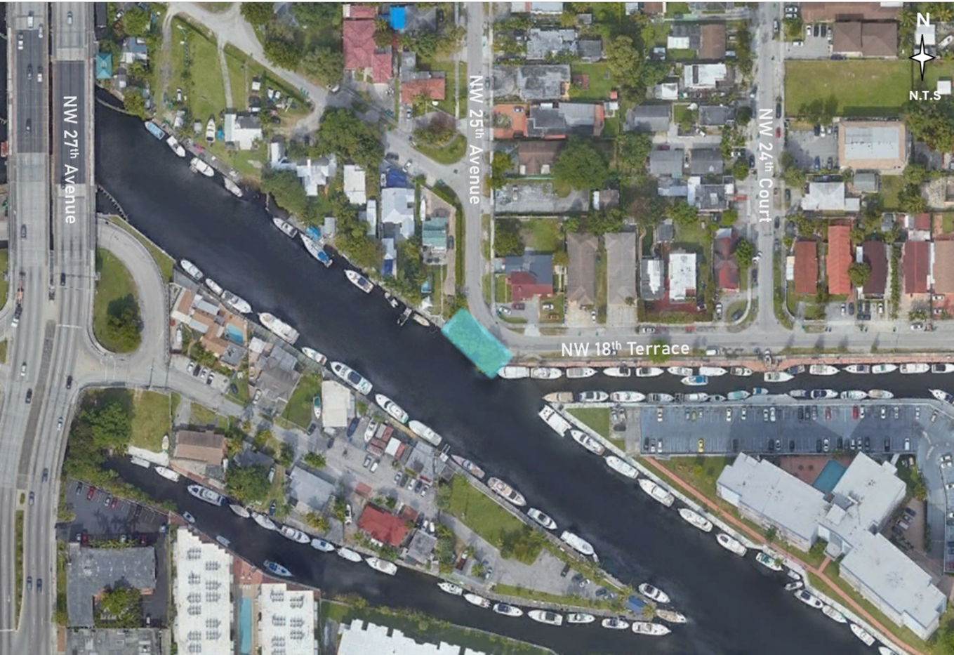 Map illustrating the project boundaries of 40-B253603 (along NW N River Drive embankment)