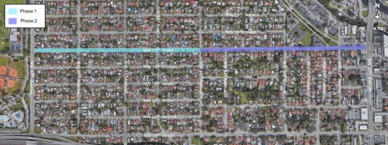 Map indicating 40-B183611A and 40-B183611 Project Boundaries