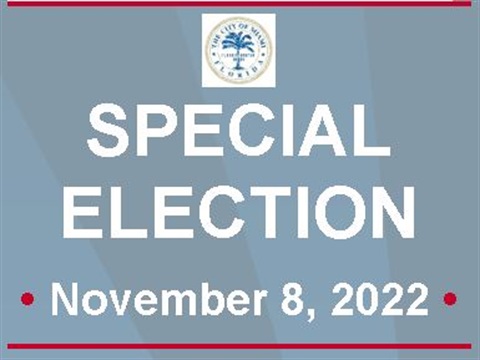 Gray box with City Seal and Special Election November 8, 2022 written inside