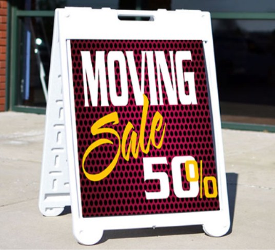 Moving sale portable sign