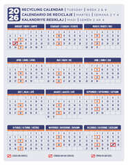 Recycling Calendar 2024 Tuesday 2 & 4 - Miami